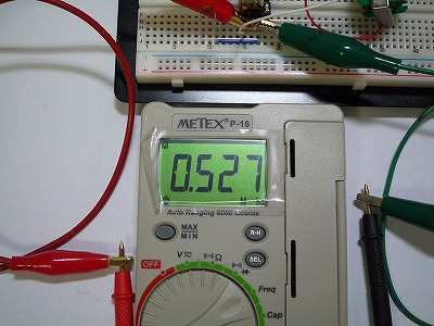 簡易AM発信器の周波数確認状況